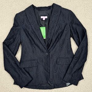 Lilly Pulitzer Campbell Feather Lace Blazer Two Tone Black